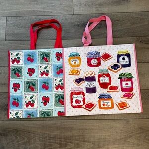 Homegoods TJMaxx Marshalls Viral Berry & Jam Print Tote Bags (Set of 2) NWOT